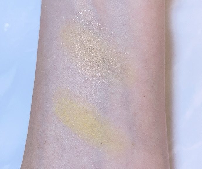 ヴィセアヴァンシングルアイカラー024の1度塗りと2度塗りの比較