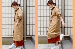 自転車に持ってもひざ下丈になるから濡れない